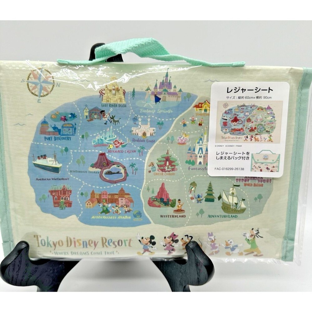 Tokyo Disney Resort Ground Picnic Mat Leisure Sheet Park Map with Carry Bag NEW